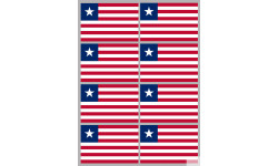 Drapeau Libéria (8 fois 9.5x6.3cm) - Autocollant(sticker)